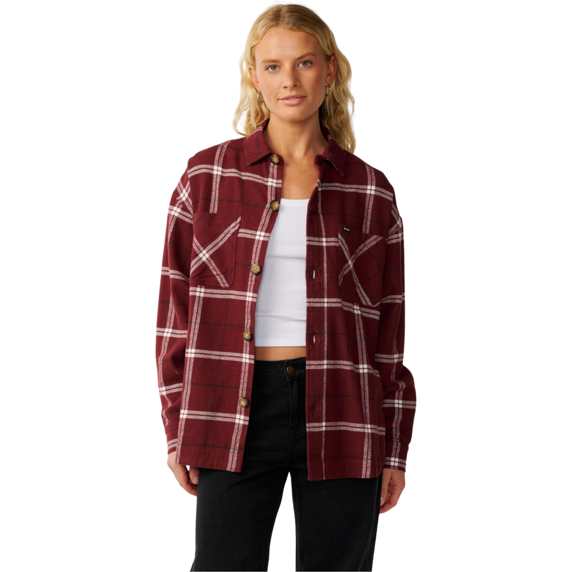 2026 Rip Curl Womens Venture Flannel Shirt 0Q0WSH - Dark Plum